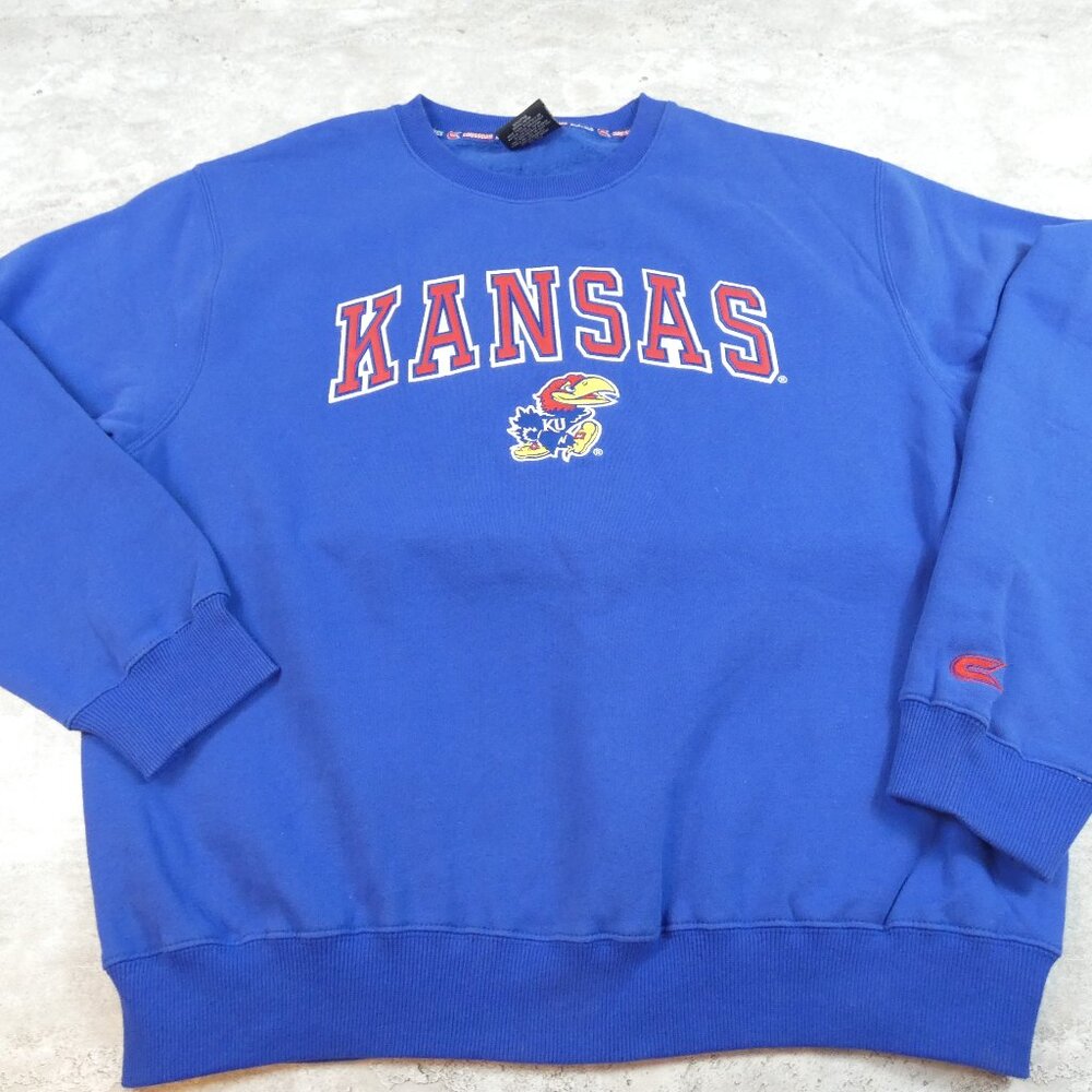 KU Jay Hawks Sweatshirt XL Blue University of Kansas